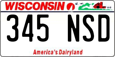 WI license plate 345NSD