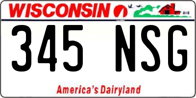 WI license plate 345NSG