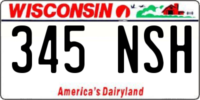 WI license plate 345NSH