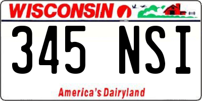 WI license plate 345NSI