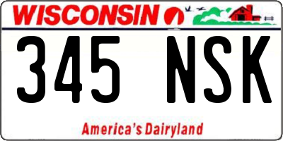 WI license plate 345NSK