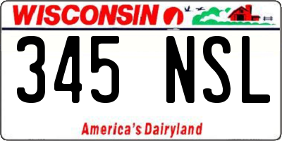 WI license plate 345NSL