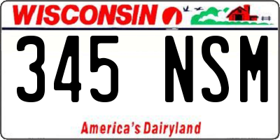WI license plate 345NSM