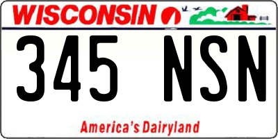 WI license plate 345NSN