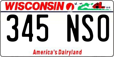 WI license plate 345NSO