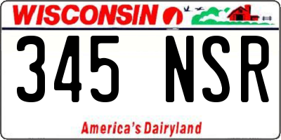 WI license plate 345NSR