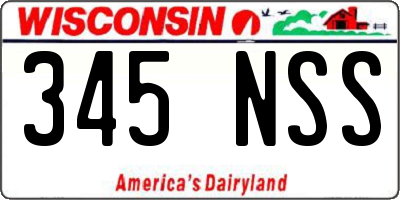 WI license plate 345NSS