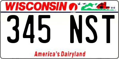 WI license plate 345NST