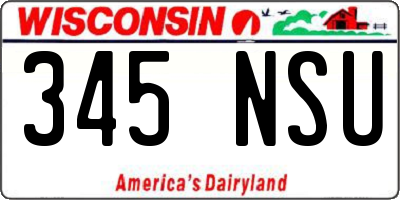 WI license plate 345NSU