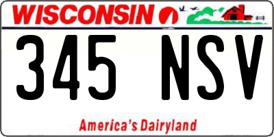 WI license plate 345NSV