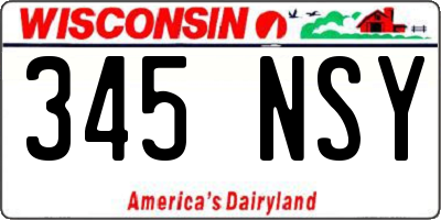 WI license plate 345NSY
