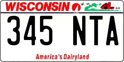 WI license plate 345NTA