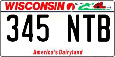 WI license plate 345NTB