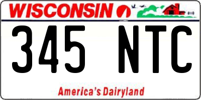 WI license plate 345NTC