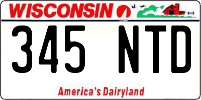 WI license plate 345NTD