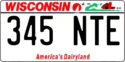 WI license plate 345NTE