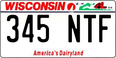 WI license plate 345NTF