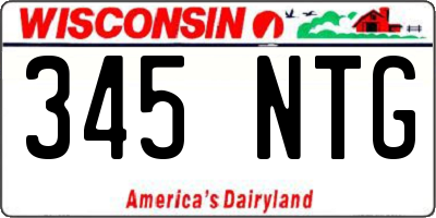 WI license plate 345NTG