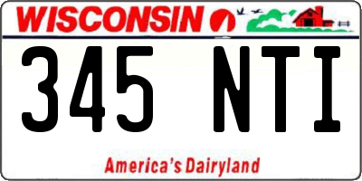 WI license plate 345NTI