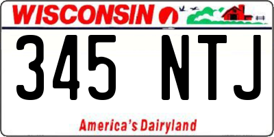 WI license plate 345NTJ
