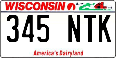WI license plate 345NTK