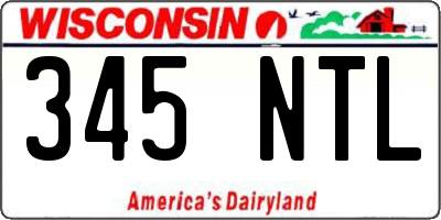 WI license plate 345NTL