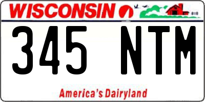WI license plate 345NTM