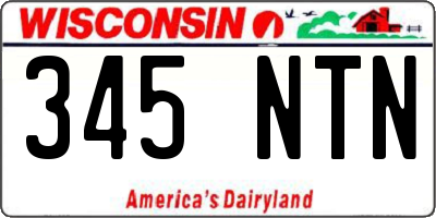 WI license plate 345NTN
