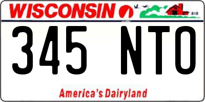 WI license plate 345NTO