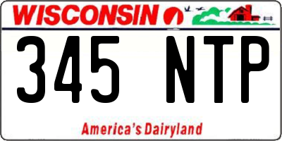 WI license plate 345NTP