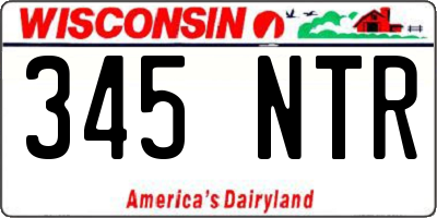WI license plate 345NTR