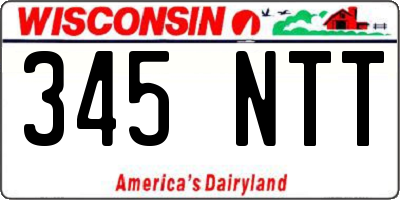 WI license plate 345NTT