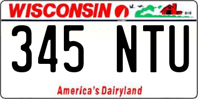 WI license plate 345NTU