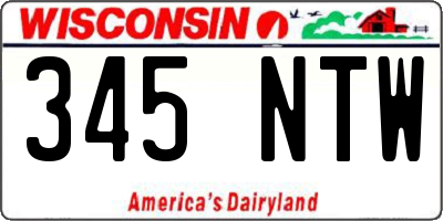 WI license plate 345NTW