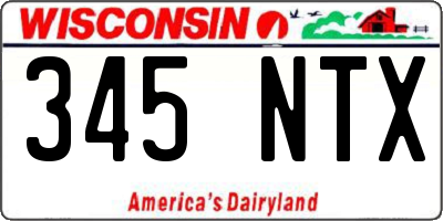 WI license plate 345NTX