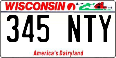 WI license plate 345NTY