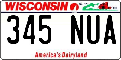 WI license plate 345NUA