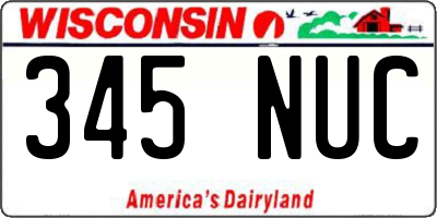 WI license plate 345NUC