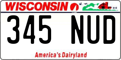WI license plate 345NUD