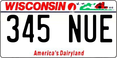 WI license plate 345NUE