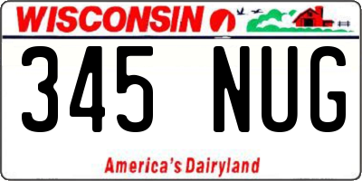 WI license plate 345NUG