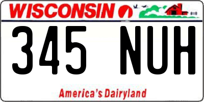 WI license plate 345NUH