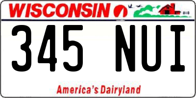 WI license plate 345NUI