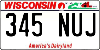 WI license plate 345NUJ