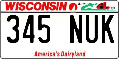 WI license plate 345NUK