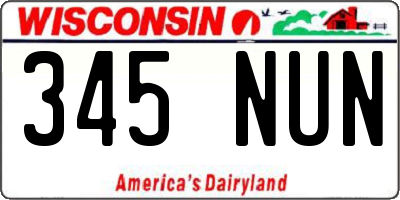 WI license plate 345NUN