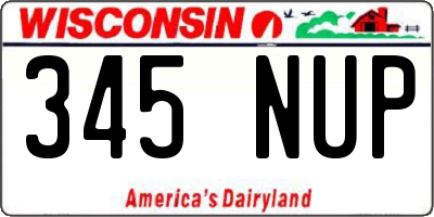 WI license plate 345NUP