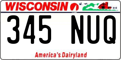 WI license plate 345NUQ