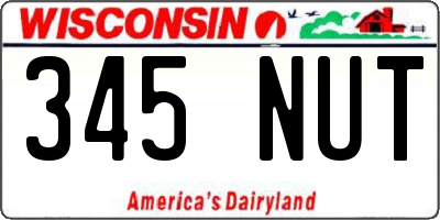 WI license plate 345NUT