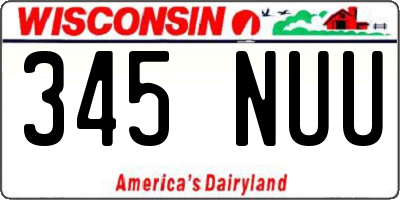 WI license plate 345NUU